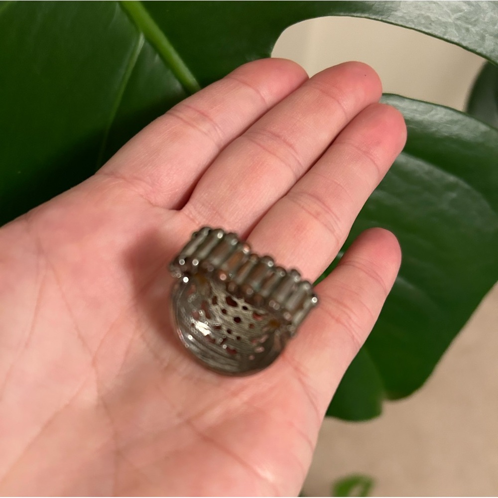 🌀 Aztec stretch‎ silver ring - Picture 6 of 12